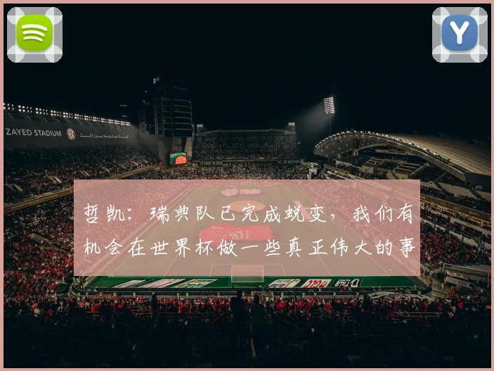 哲凯：瑞典队已完成蜕变，我们有机会在世界杯做一些真正伟大的事